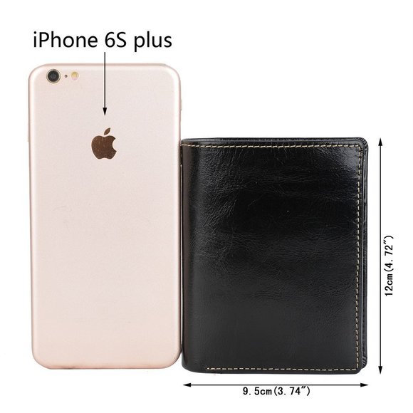 WOMENS BLACK TRI-FOLD LEATHER WALLET, ID WINDOWS, 13 CREDIT CARD SLOTS - Picture 4 of 7